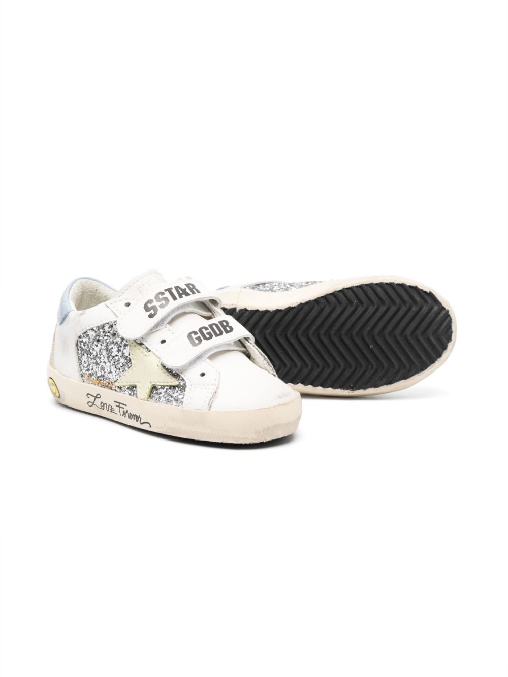 Golden Goose Kids Old School sneakers met klittenband - Wit