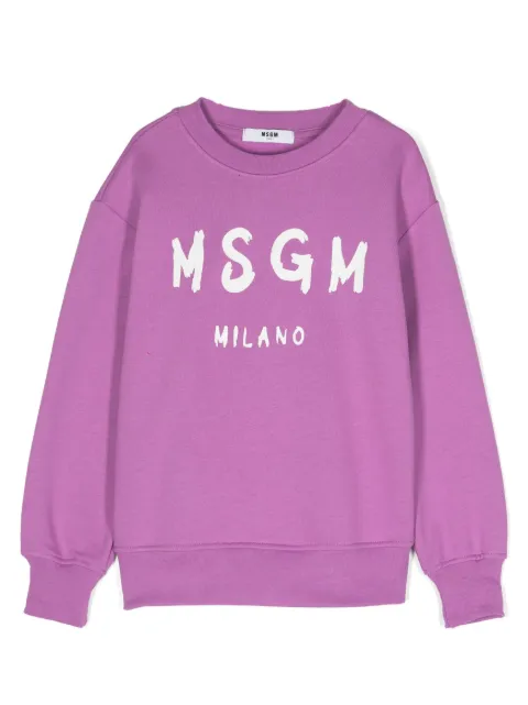 MSGM Kids logo-print cotton sweatshirt