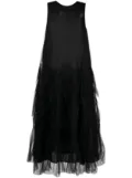 JNBY tulle-overlay midi dress - Black