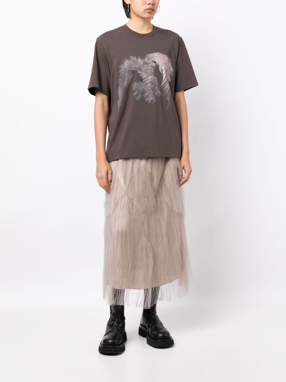 JNBY tulle high-waist skirt - Bruin