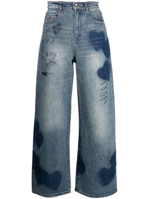 JNBY jeans anchos con tiro alto