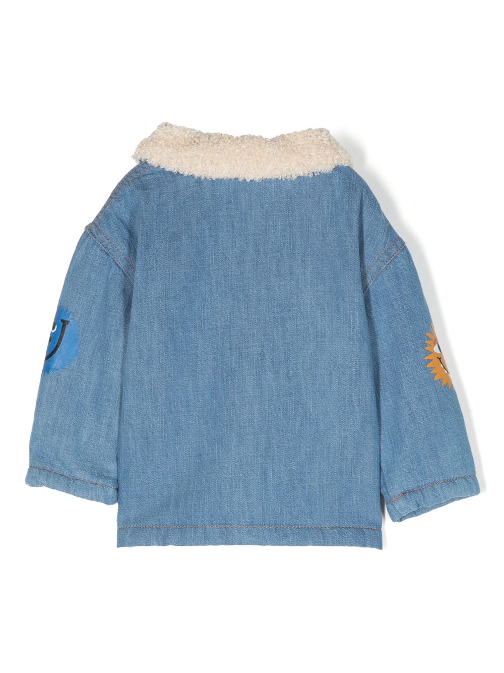 Stella McCartney Kids Monster Face-print denim jacket - Blauw