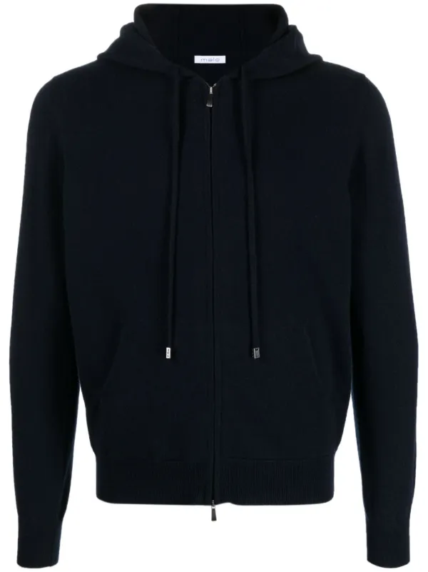 Malo zip up Cashmere Hoodie Blue FARFETCH AE