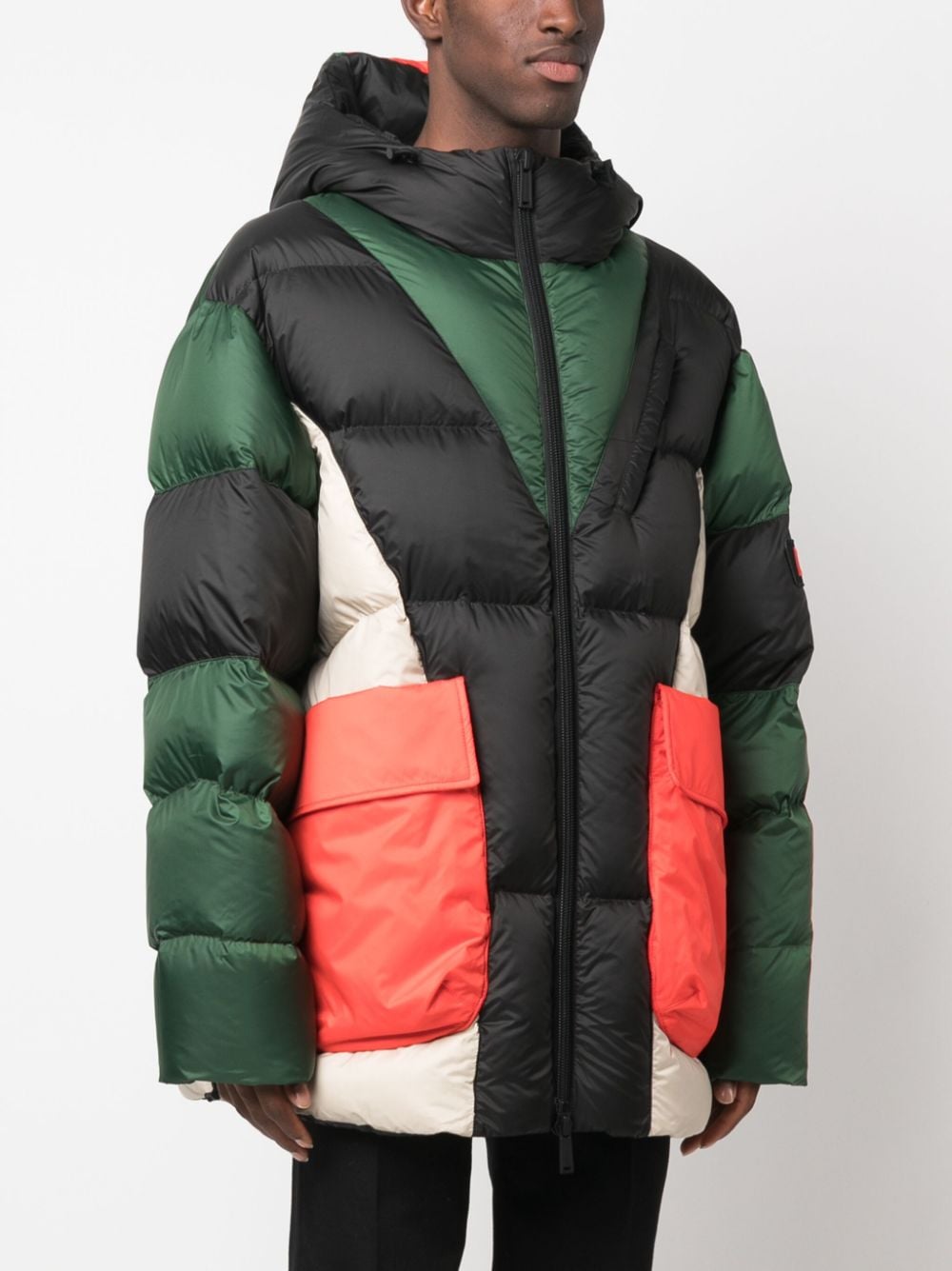 Shop Dsquared2 Colour-block Panelled Padded Jacket In Black