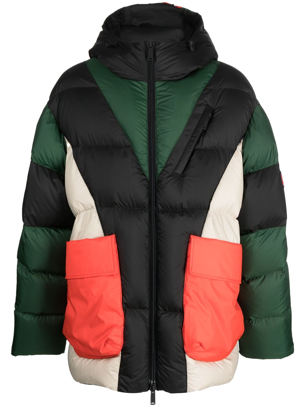 Dsquared2 Colour-block Panelled Padded Jacket In Black