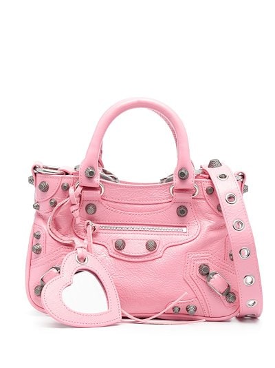 Balenciaga small Neo Cagole leather tote bag pink MODES