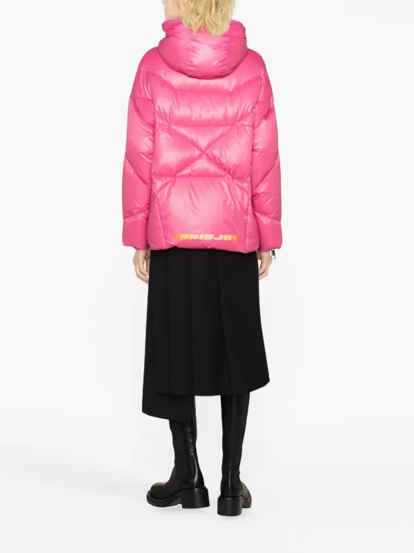 Pink Gradient Puffy Jacket Khrisjoy Iconic Gradient Hooded Puffer