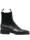 Golden Goose logo-charm leather boots - Black