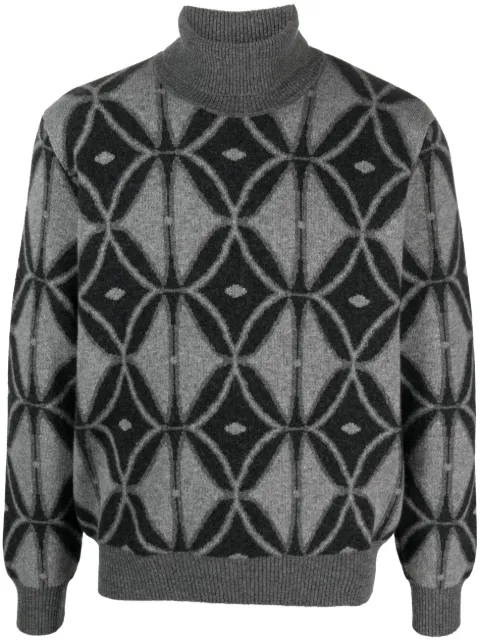 ETRO pattern-intarsia roll-neck jumper
