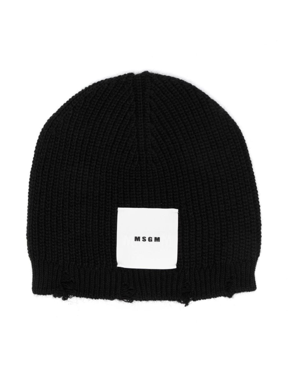Image 1 of MSGM Kids logo-patch knitted beanie