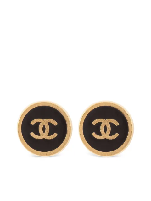 CHANEL Pre-Owned 2001 CC button clip-on earrings