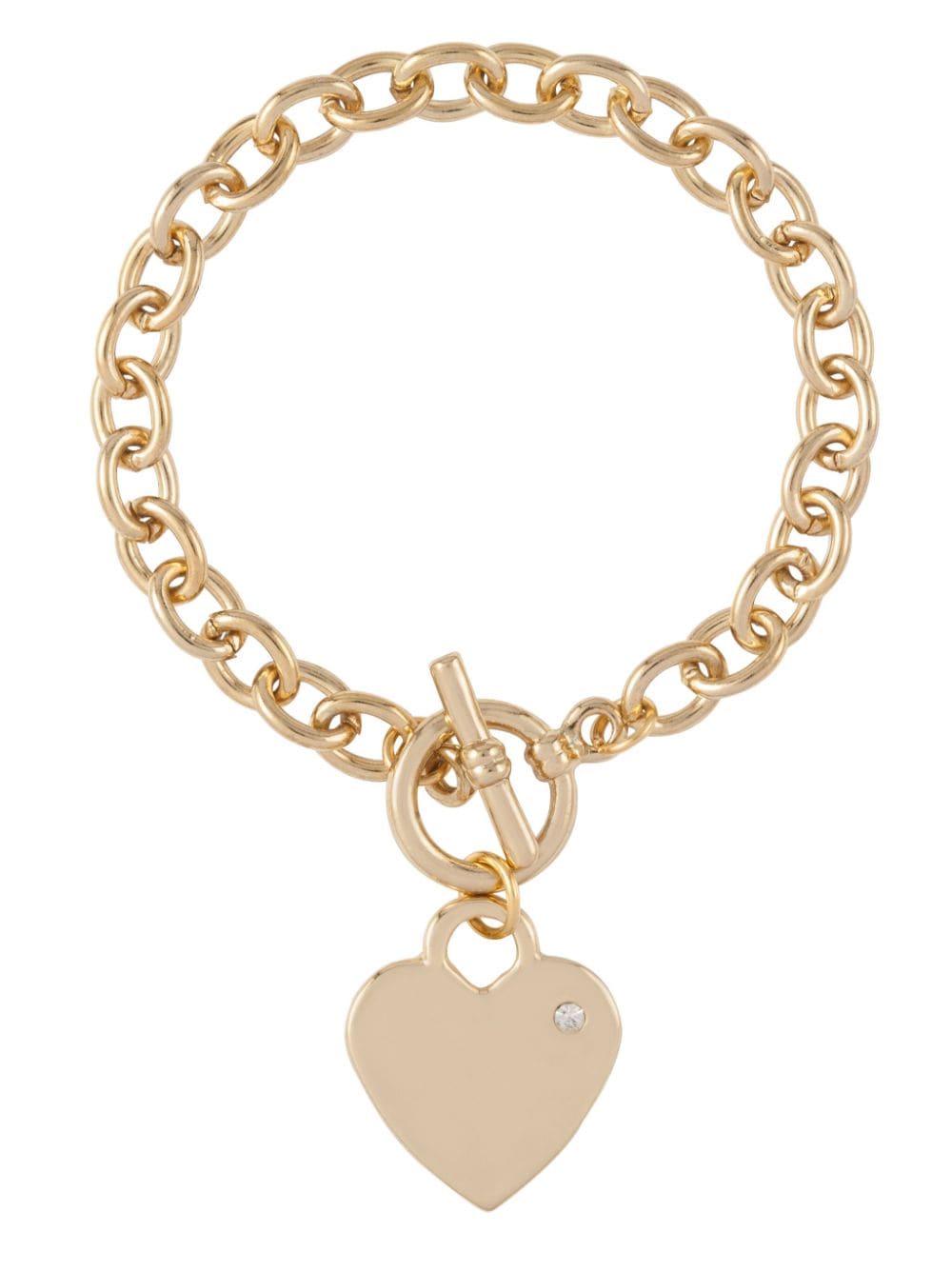 Pre-owned Susan Caplan Vintage 1990s Heart Charm Bracelet In Gold
