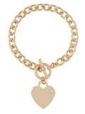 Susan Caplan Vintage 1990s heart charm bracelet - Gold