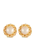 Susan Caplan Vintage 1990s faux-pearl clip-on earrings - Gold