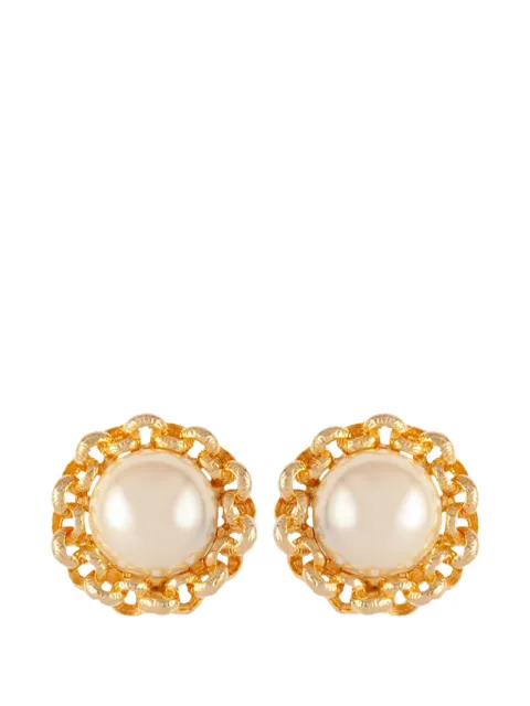 Susan Caplan Vintage 1990s faux-pearl clip-on earrings