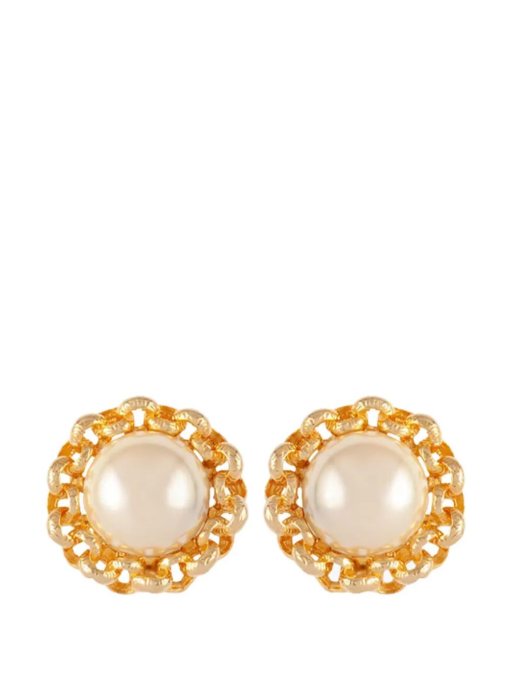 Susan Caplan Vintage 1990s faux-pearl clip-on earrings - Oro