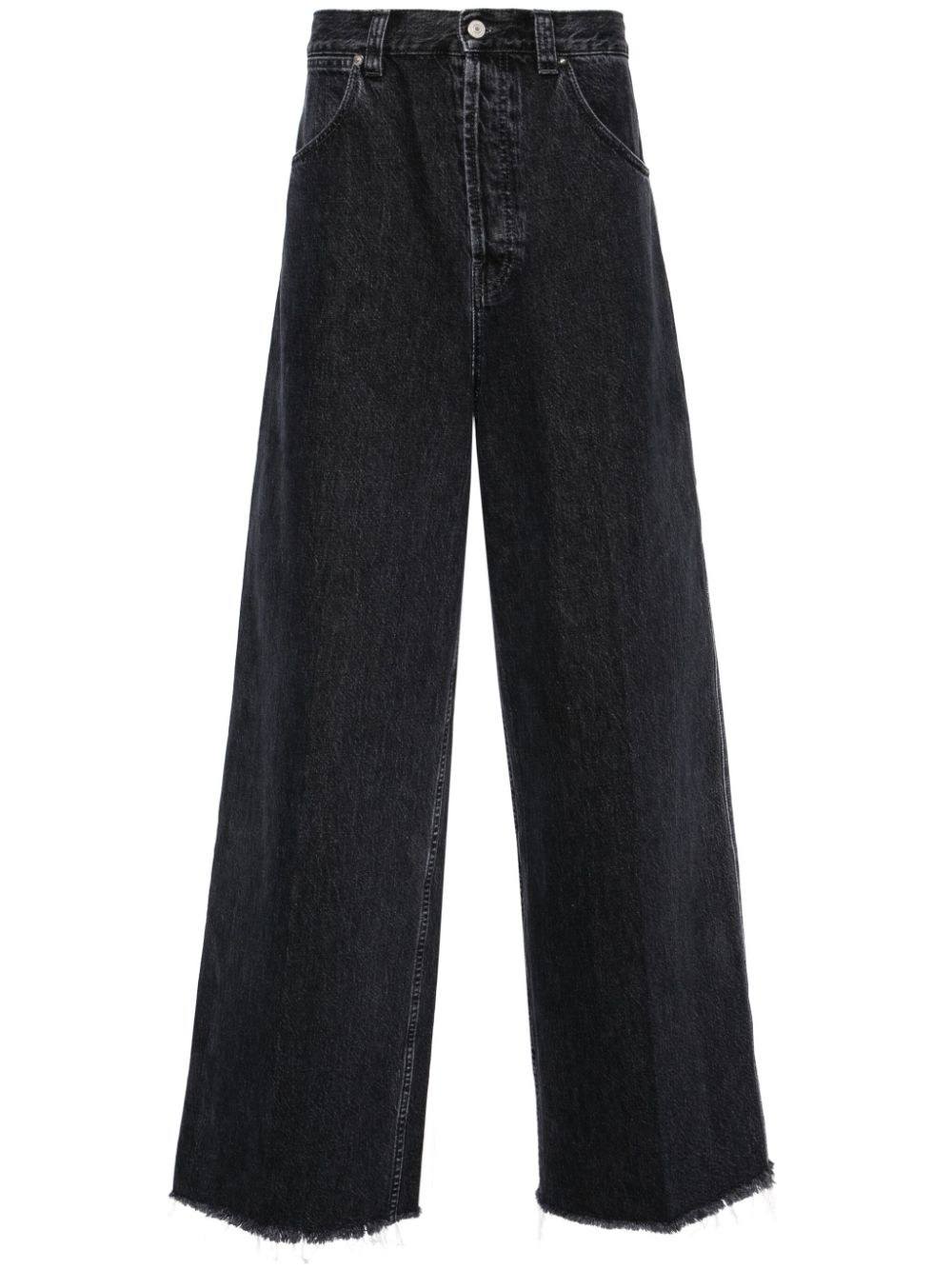 mid-rise wide-leg cotton jeans