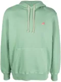 Autry logo-patch cotton hoodie - Green