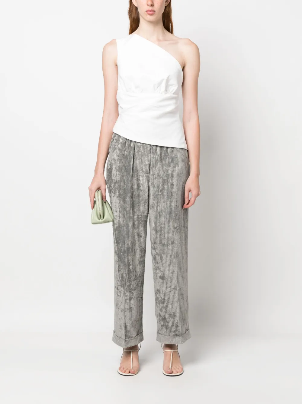 Peserico straight-leg corduroy trousers - Grijs