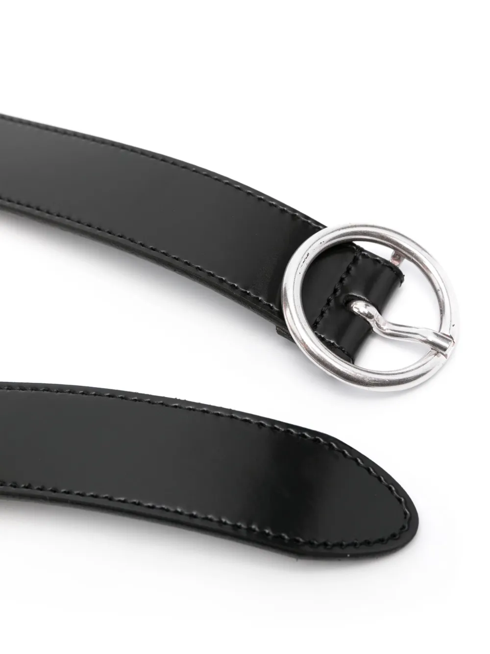 Shop Fursac Tonal-stitching Leather Belt In Black