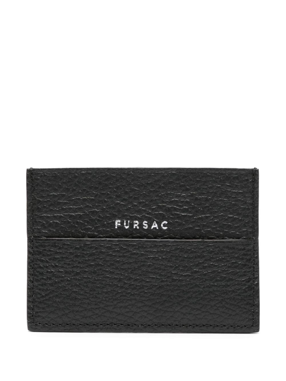 Shop Fursac Logo-print Leather Cardholder In Black
