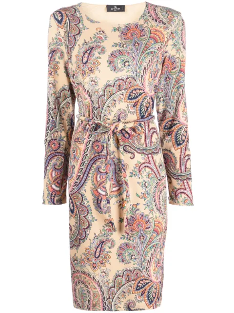 ETRO paisley-print belted dress