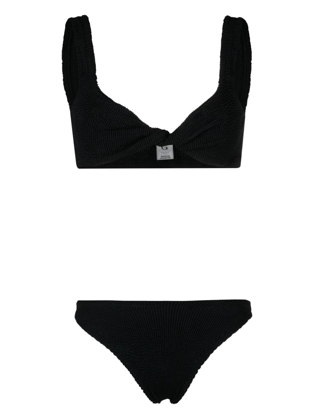 Hunza G Juno Crinkled Bikini Set In Black