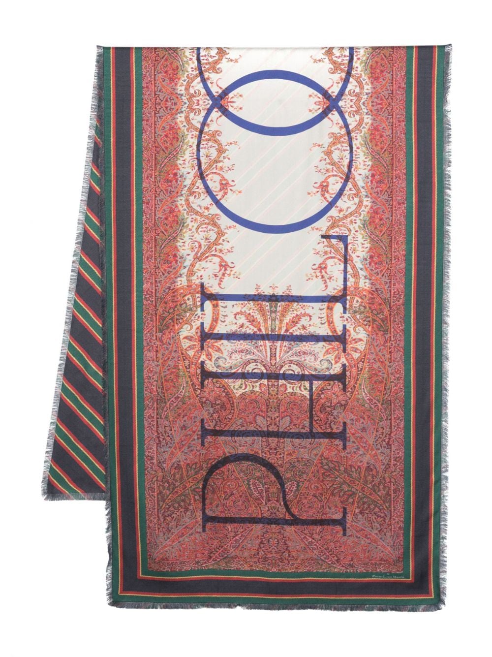 Fancy graphic-print silk scarf