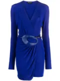 TOM FORD ruched-detail belted minidress - Blue