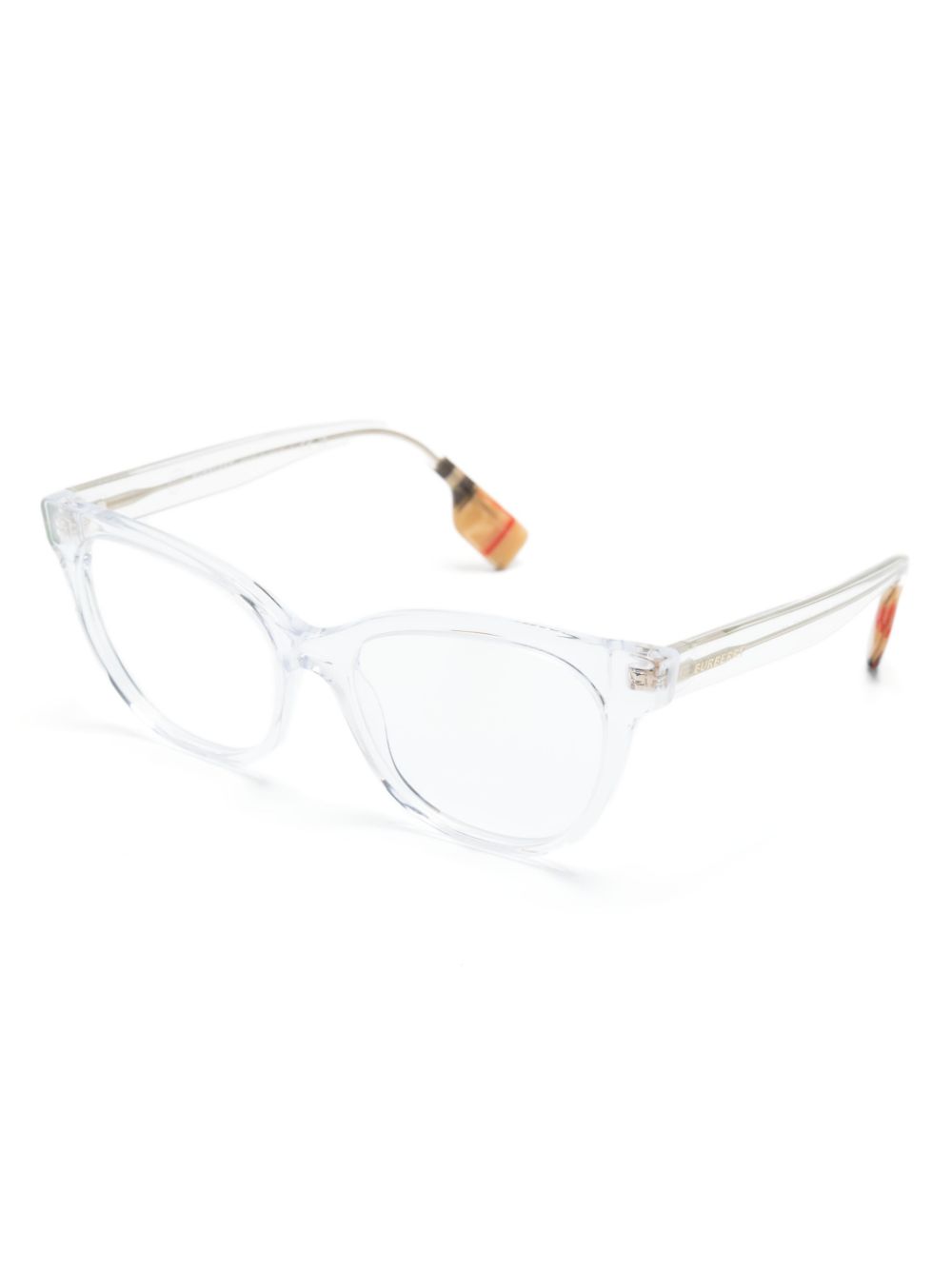 Burberry Eyewear logo-plaque cat-eye glasses - Wit