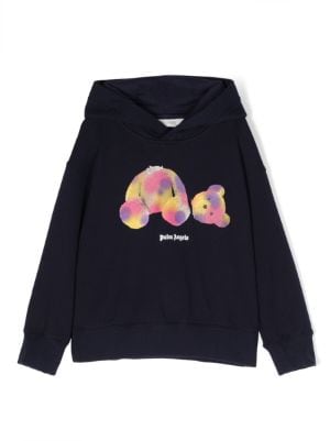 Palm Angels Kids Teddy-Bear Cotton Hoodie - Black for Kids