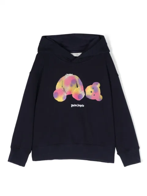 Palm Angels Kids Teddy Bear-print cotton hoodie