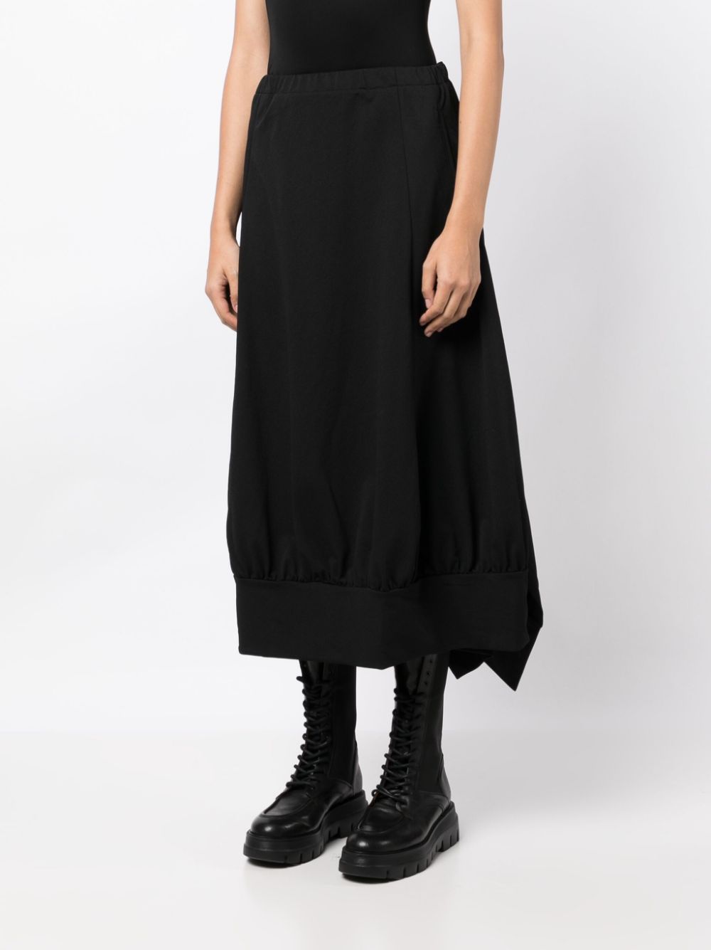 YOHJI YAMAMOTO ASYMMETRIC HIGH-WAIST MIDI SKIRT 