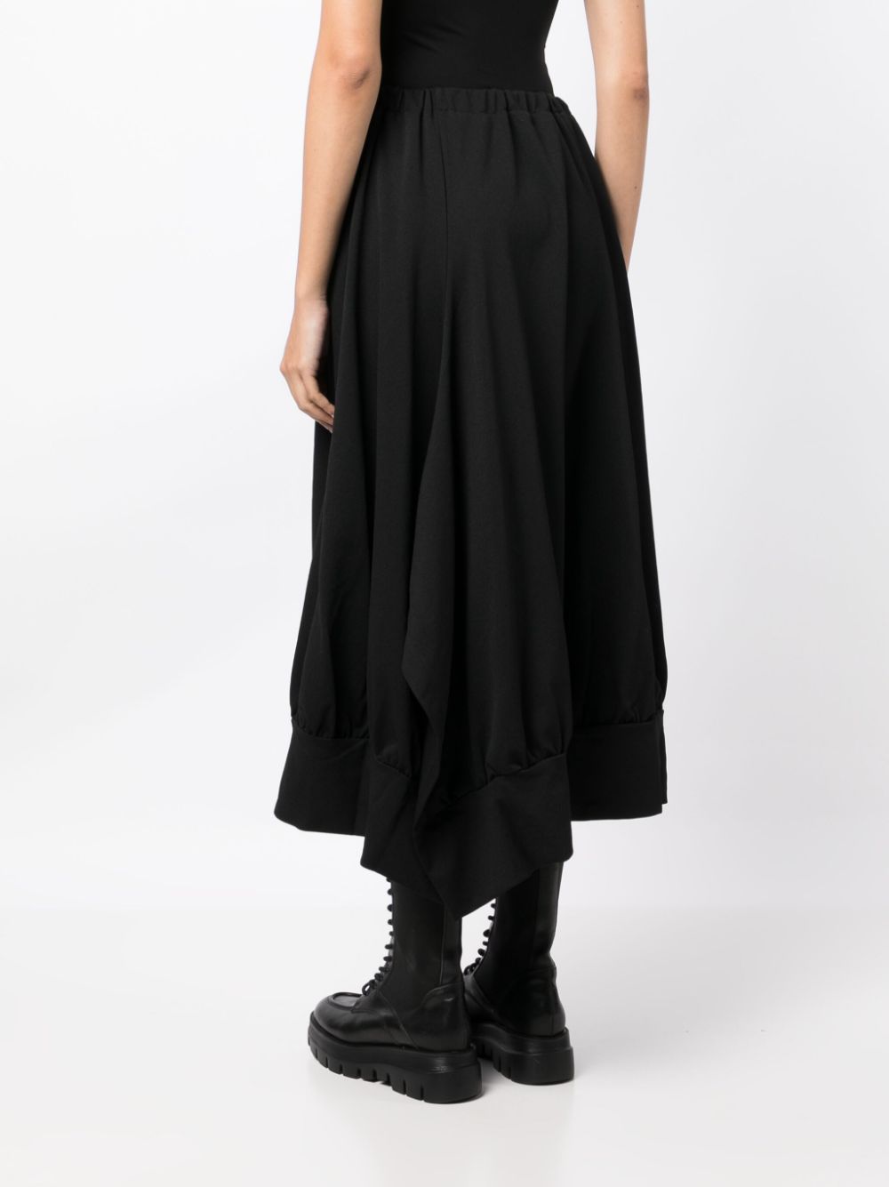 YOHJI YAMAMOTO ASYMMETRIC HIGH-WAIST MIDI SKIRT 