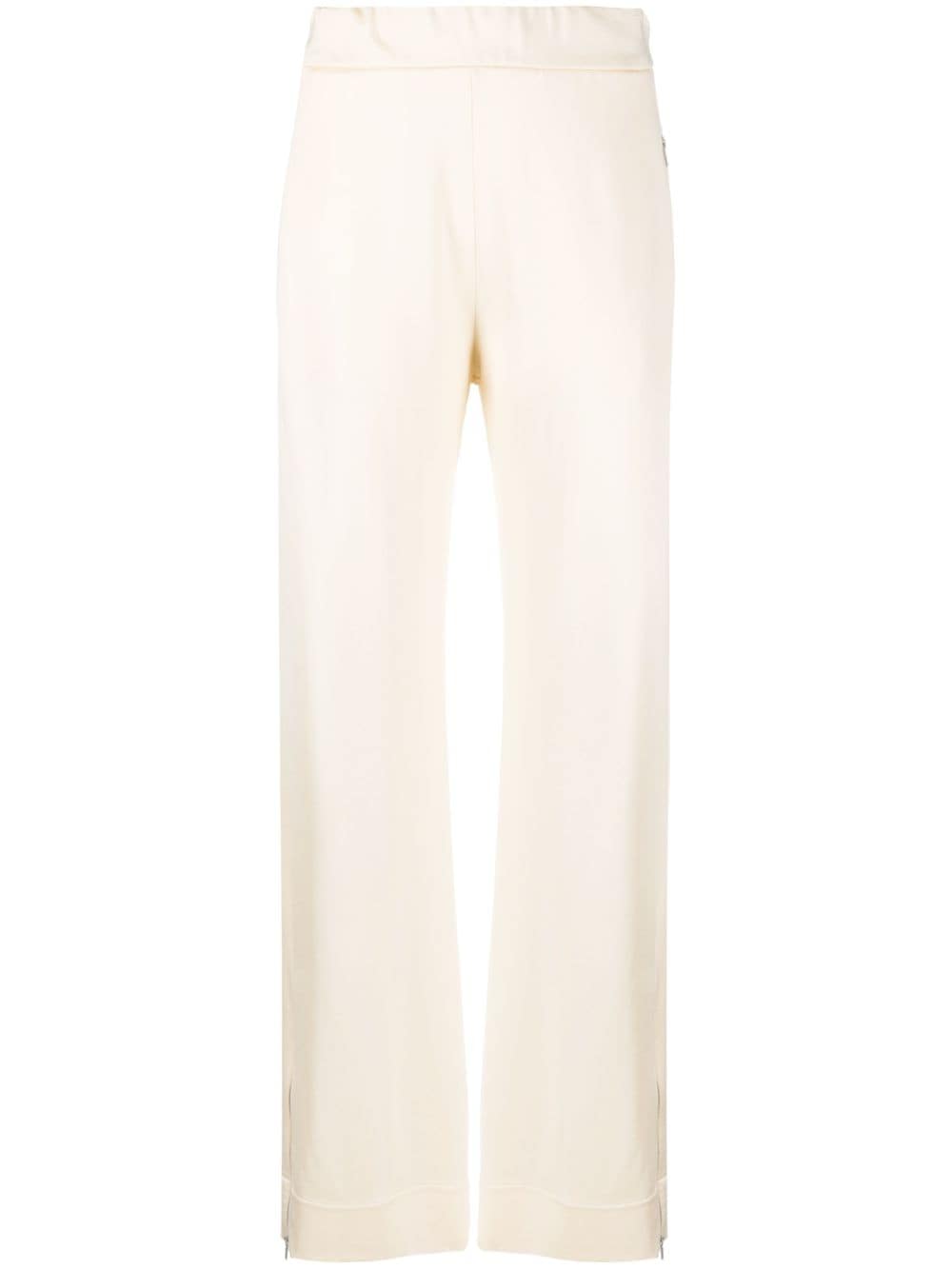 Jil Sander High-waisted Flared Trousers In Neutrals