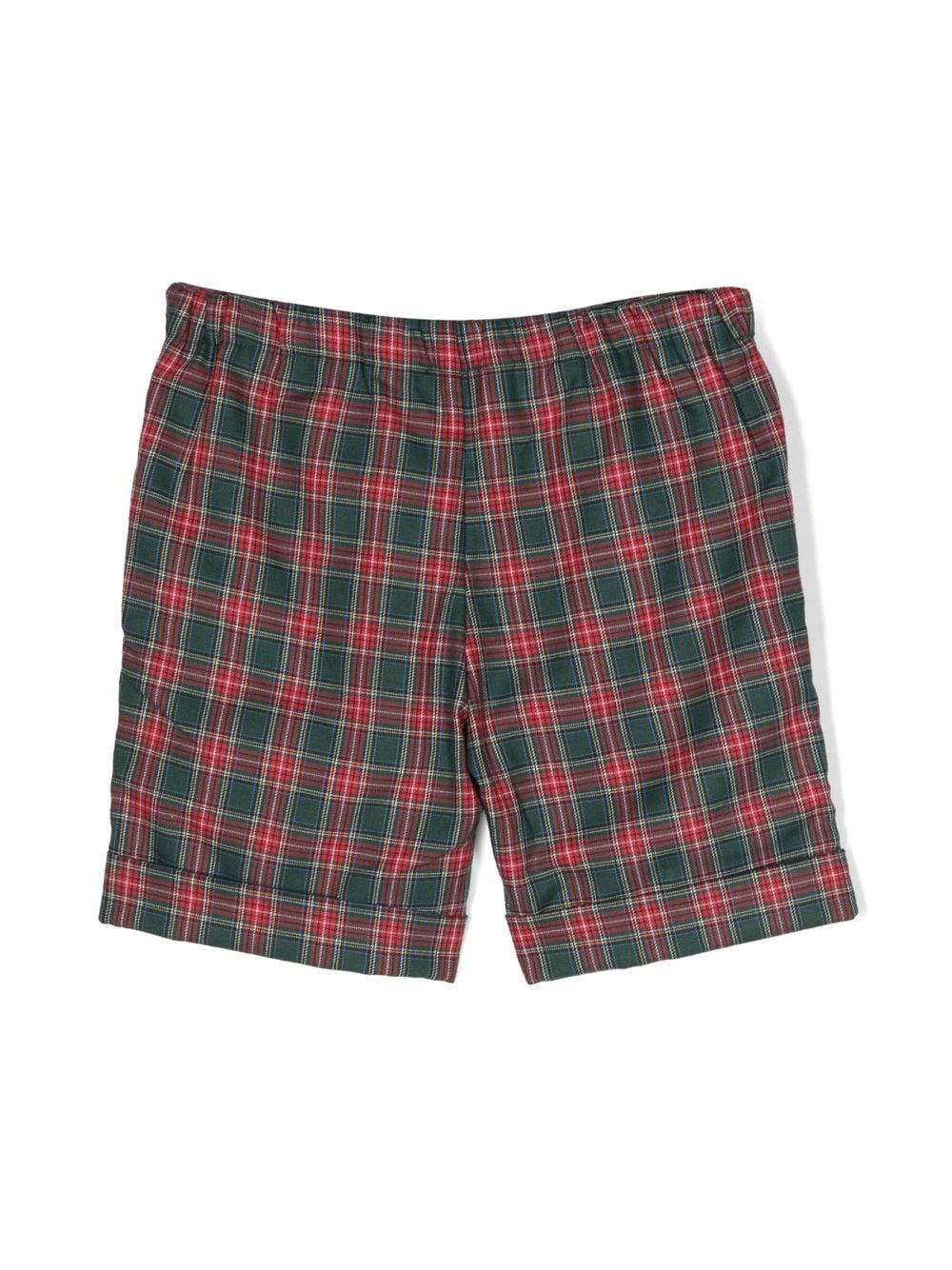 Siola plaid-pattern cotton shorts - Groen