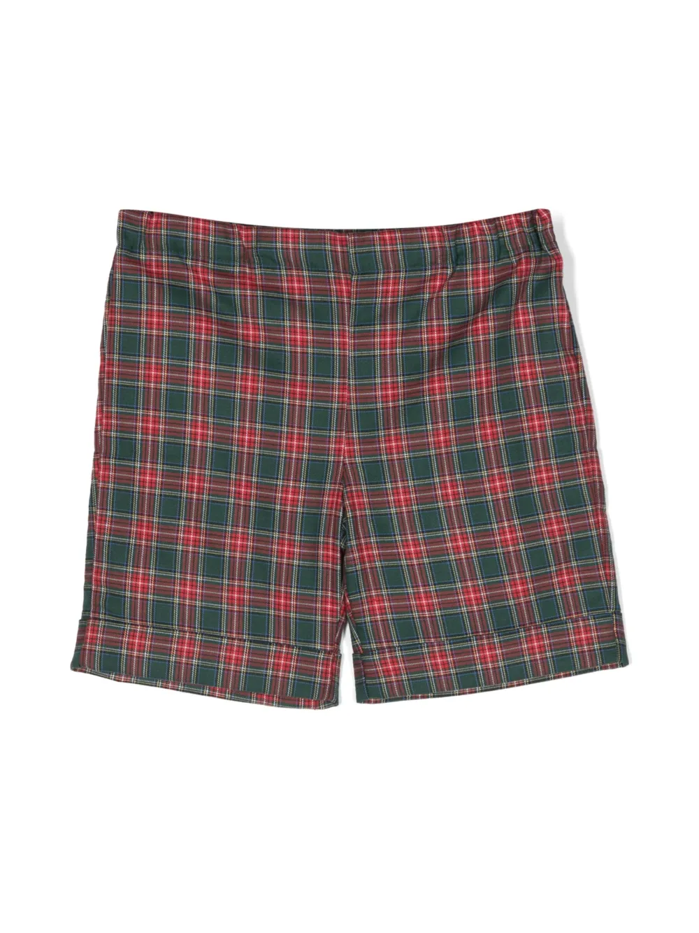 Siola plaid-pattern cotton shorts | Green | Image 1