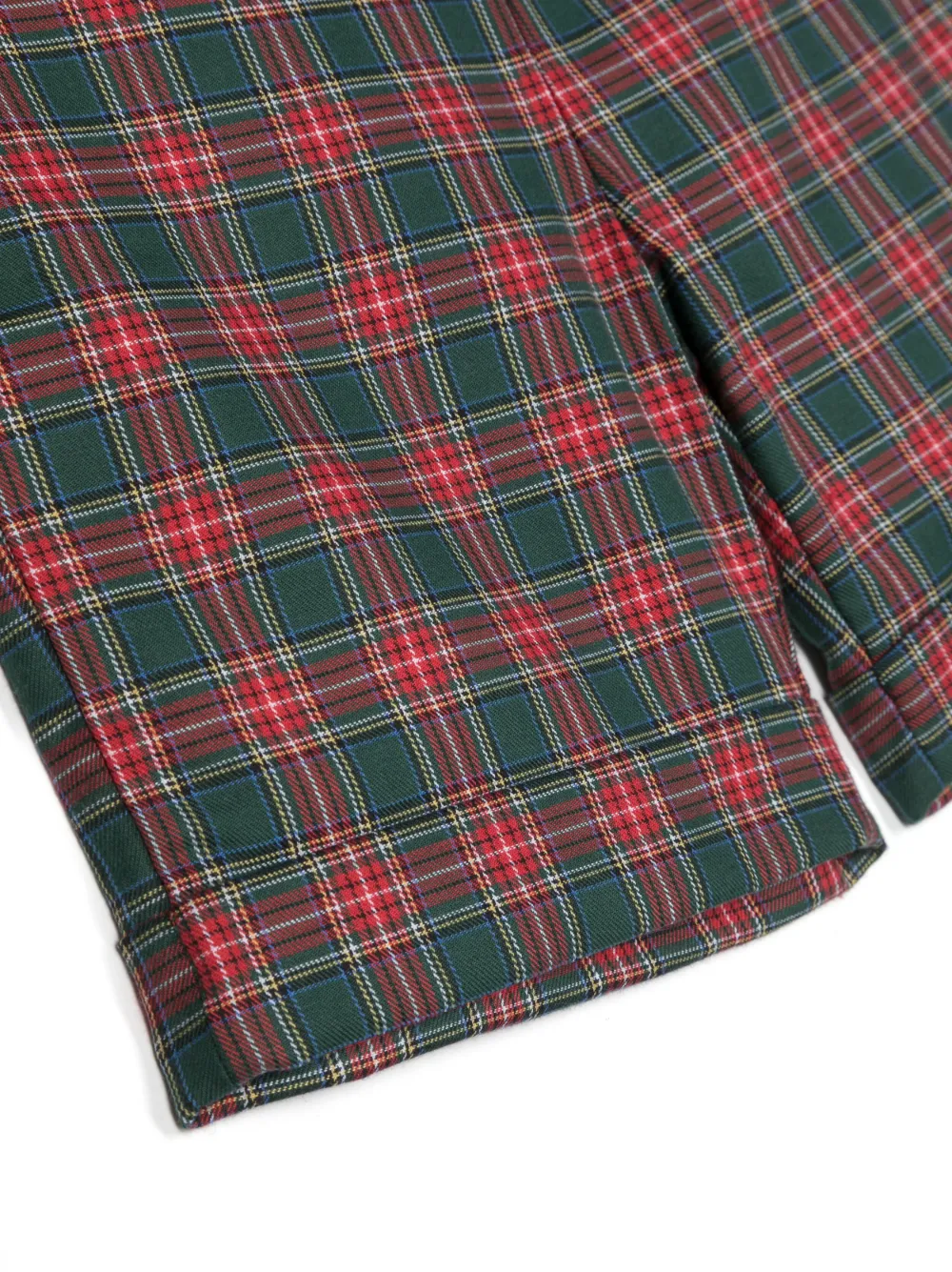  Siola Plaid-pattern Cotton Shorts - Green 