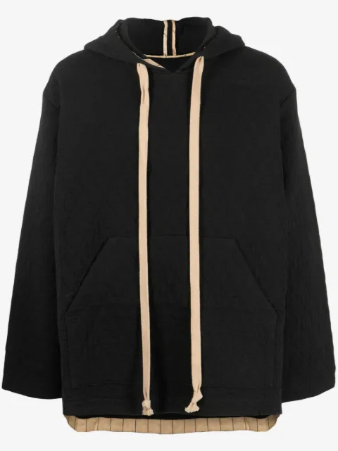 Uma Wang quilted drawstring hoodie