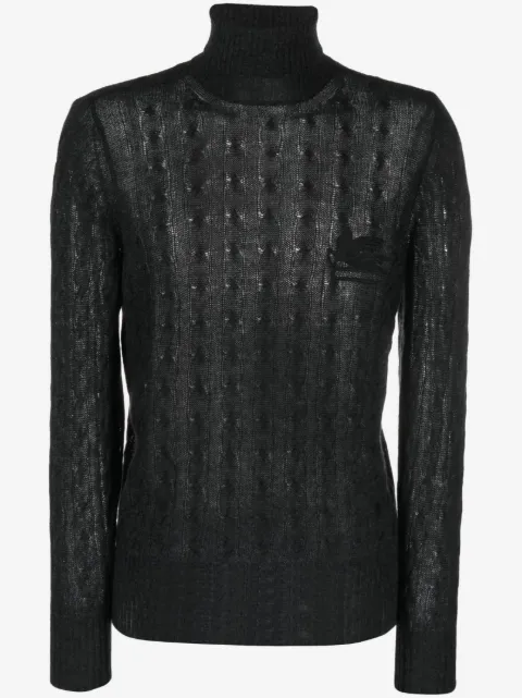 ETRO roll-neck cashmere cable-knit jumper