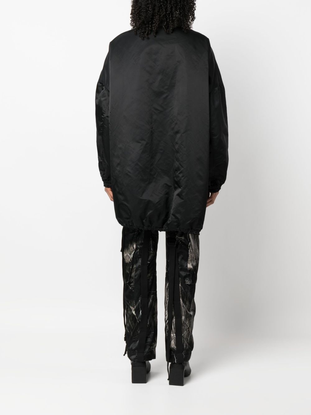 Shop Yohji Yamamoto Puffball Single-breasted Bomber Jacket In Black