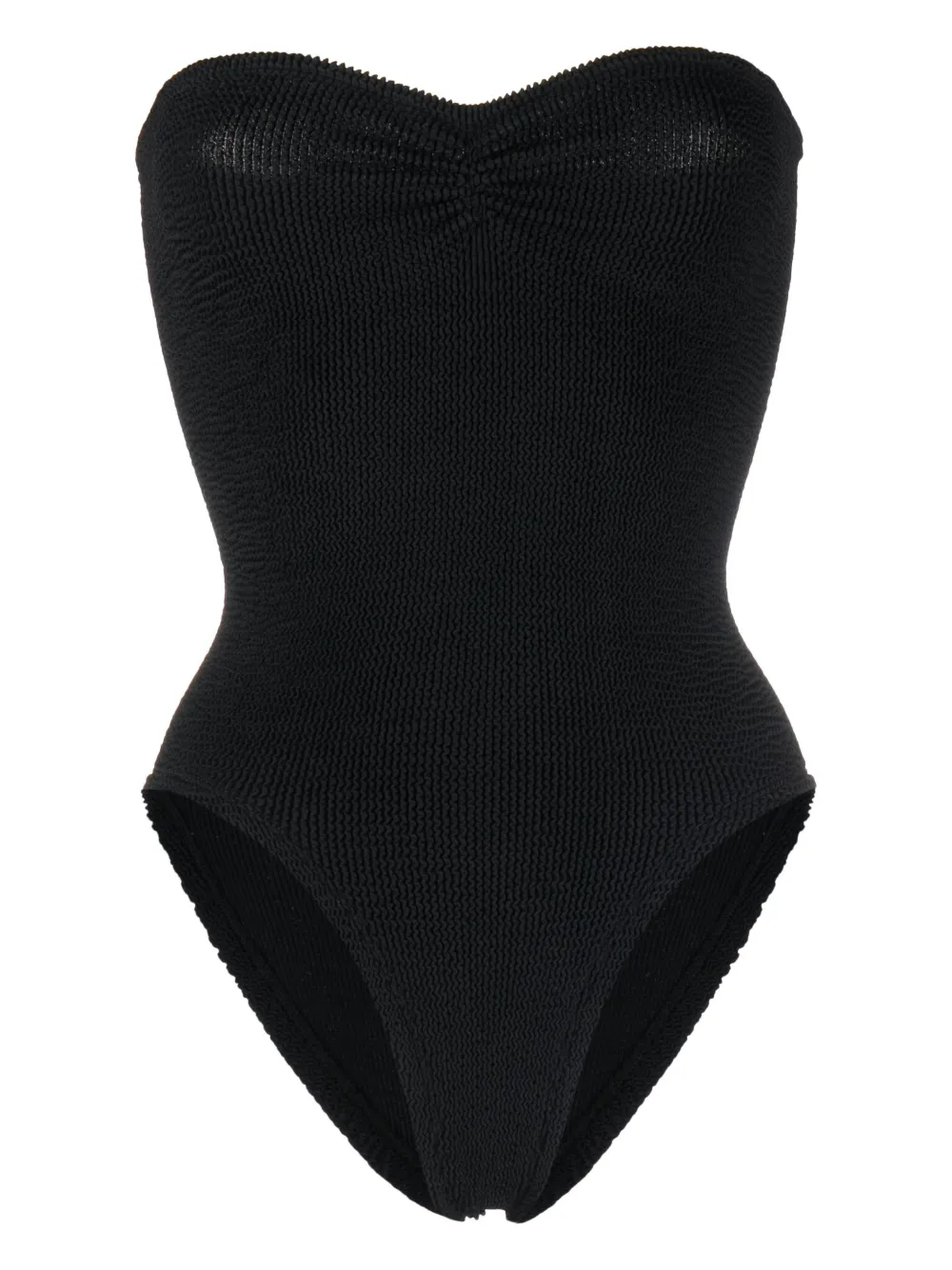 HUNZA G BROOKE STRAPLESS CRINKLED SWIMSUIT