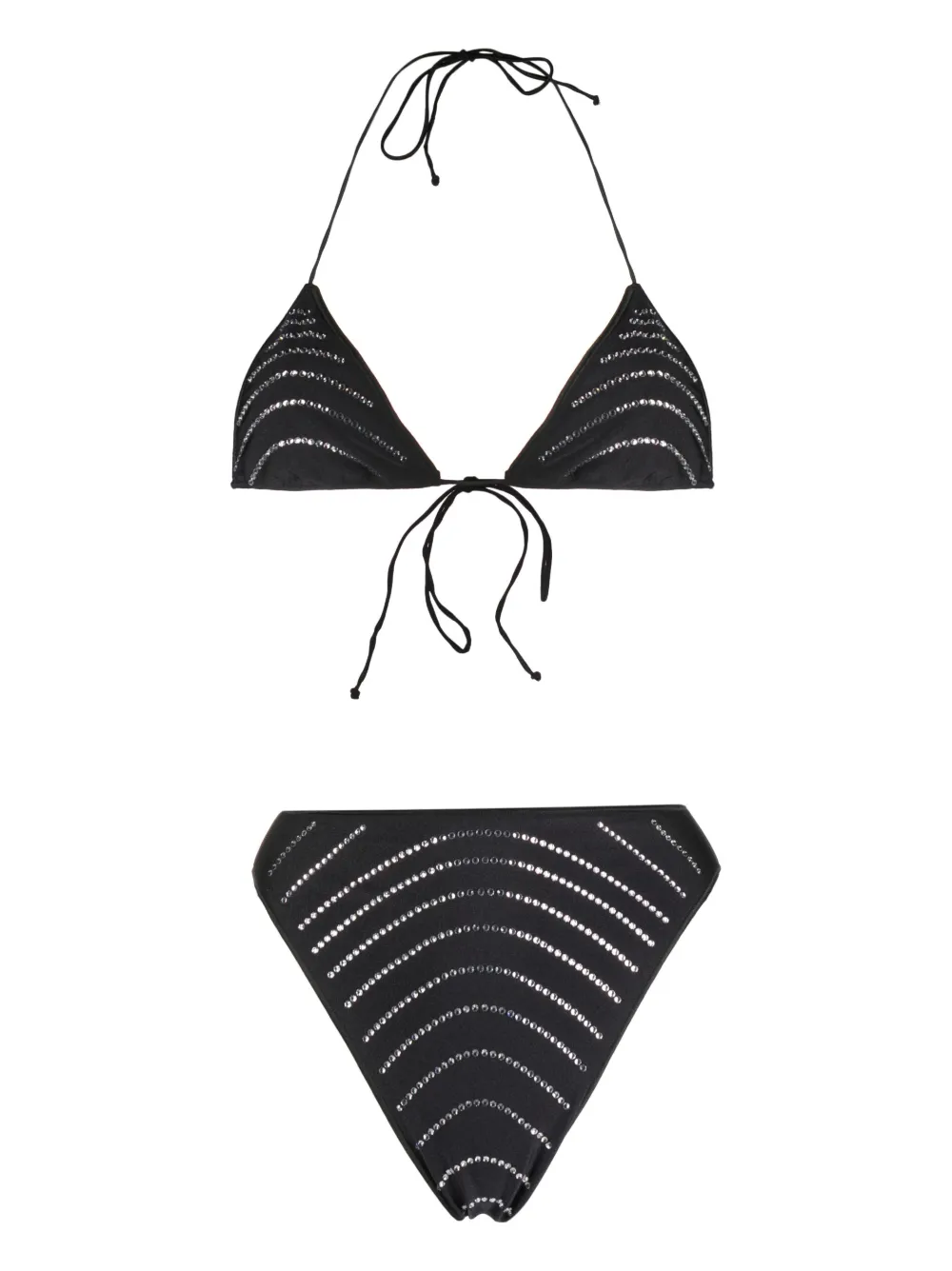 Forplay Women's Stay Shinin' Embellished Bikini Set - Mauve Silver Sequin Two-Piece