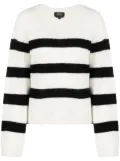 A.P.C. striped crew-neck jumper - White