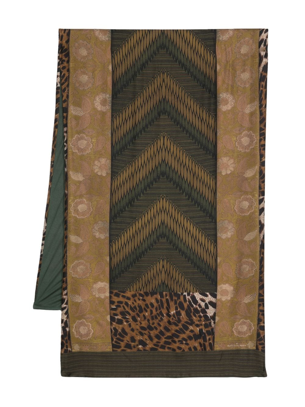 Aloe graphic-print silk scarf