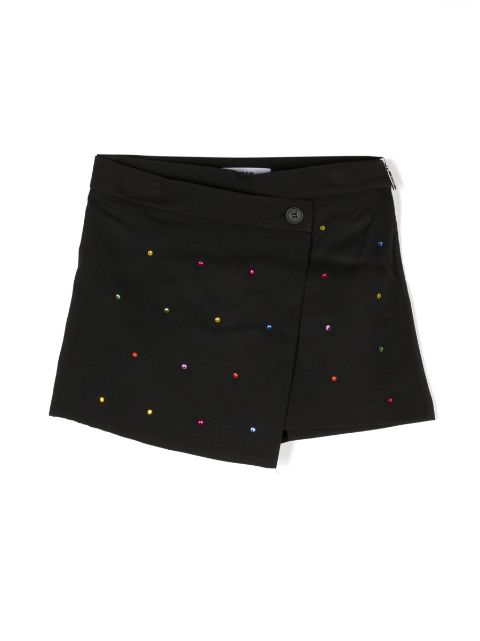 MSGM Kids rhinestone-embellished asymmetric skorts