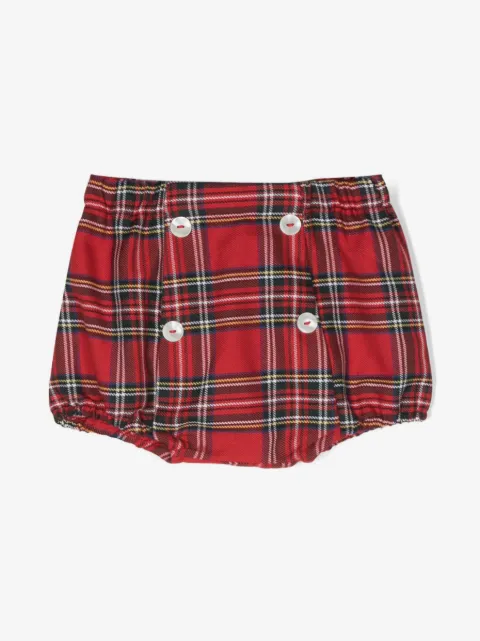 Siola tartan-print button-detail shorts