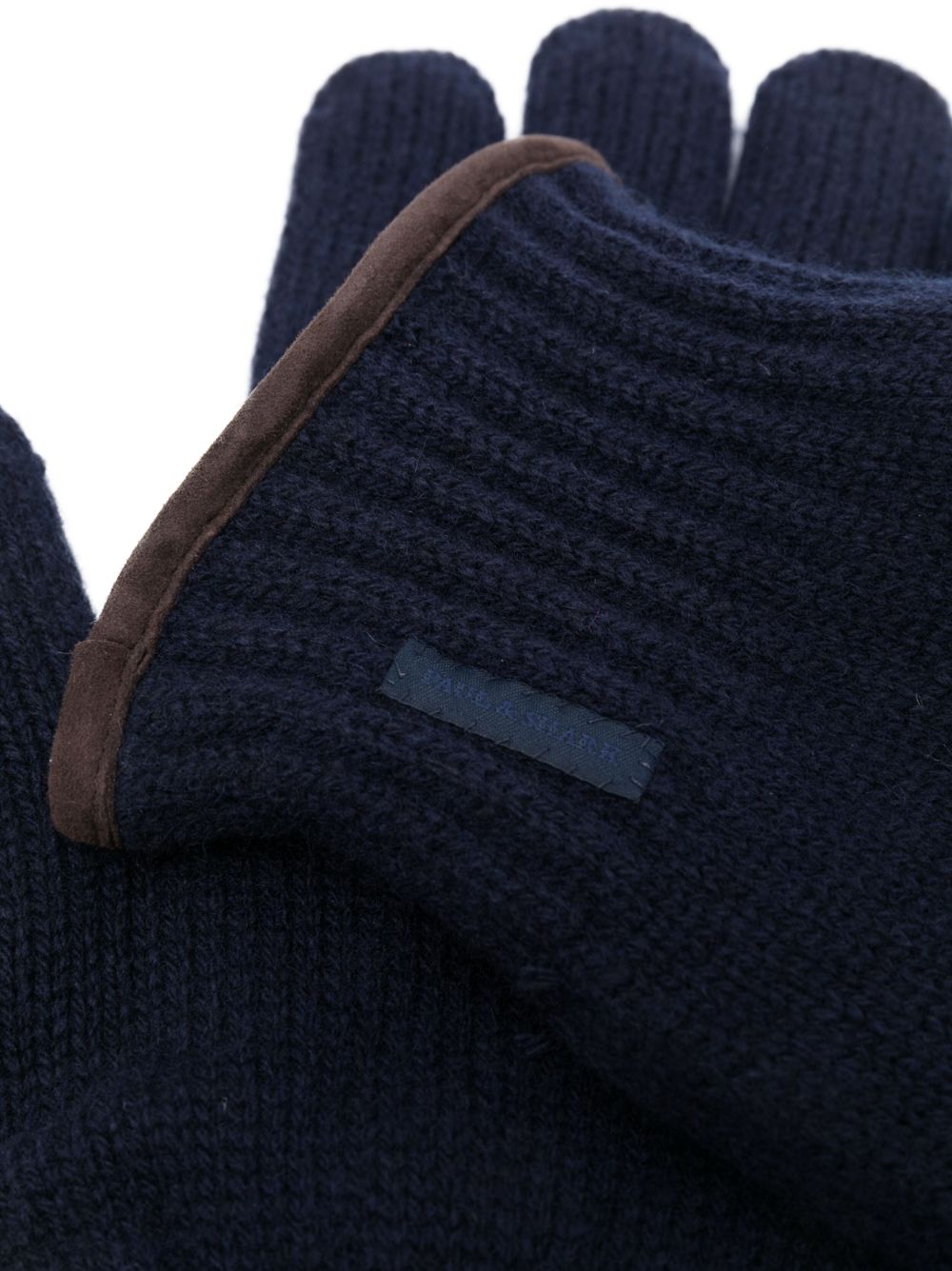 Paul & Shark logo-patch virgin wool gloves - Blauw