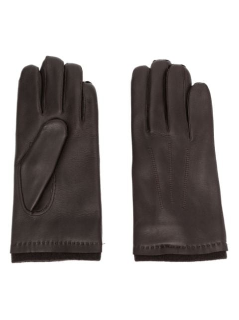 Paul & Shark logo-plaque leather gloves