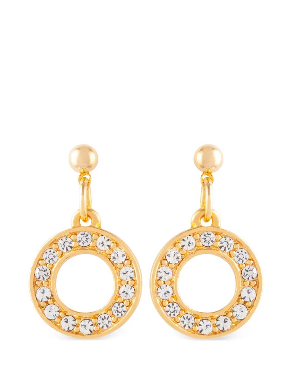 Susan Caplan Vintage 1990s crystal-embellished drop earrings - Oro